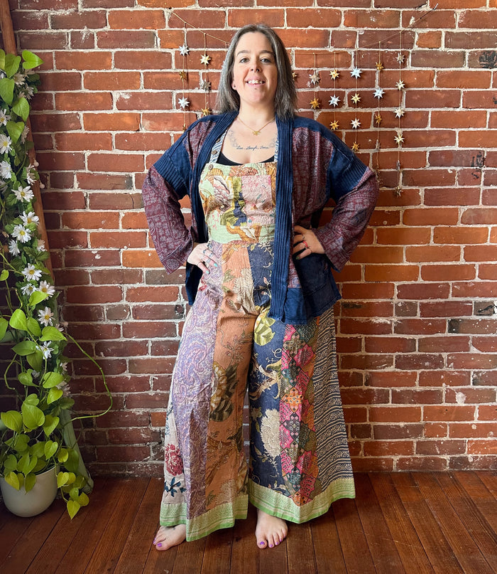 NEW SIZES! La Boheme Patchwork Wide Leg Overalls