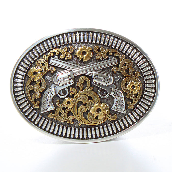 Nocona Floral Revolver Belt Buckle