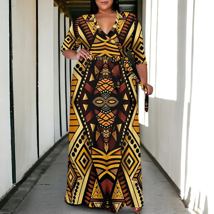 Nupasa Wave™ Printed Wrap Dress