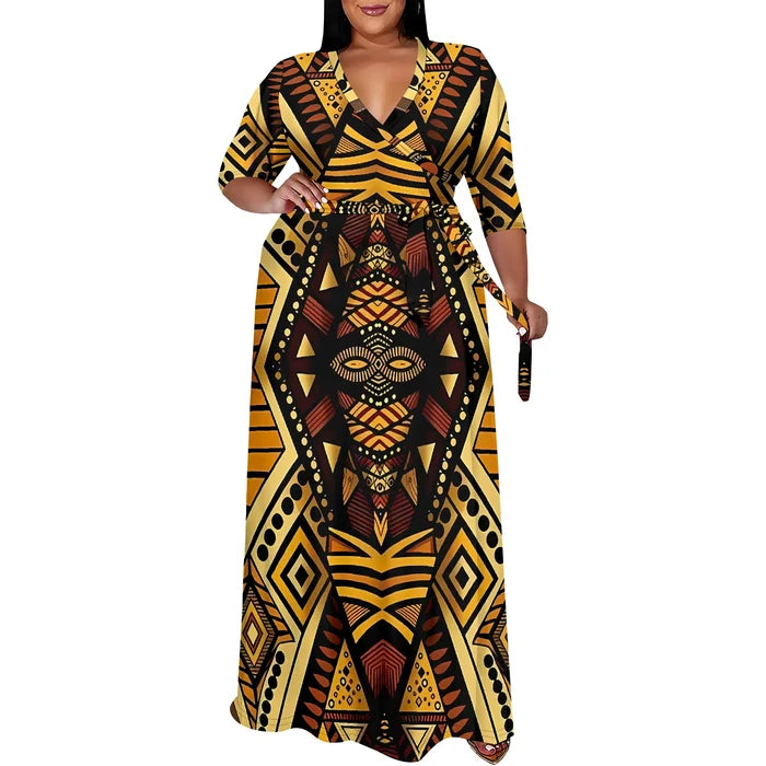 Nupasa Wave™ Printed Wrap Dress