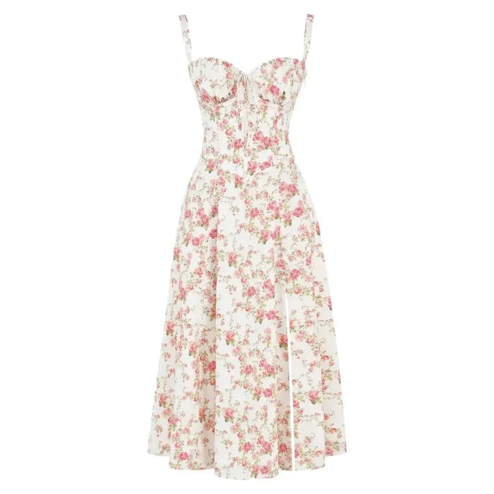 Oakley - Elegant French Style Belted Strap Dress