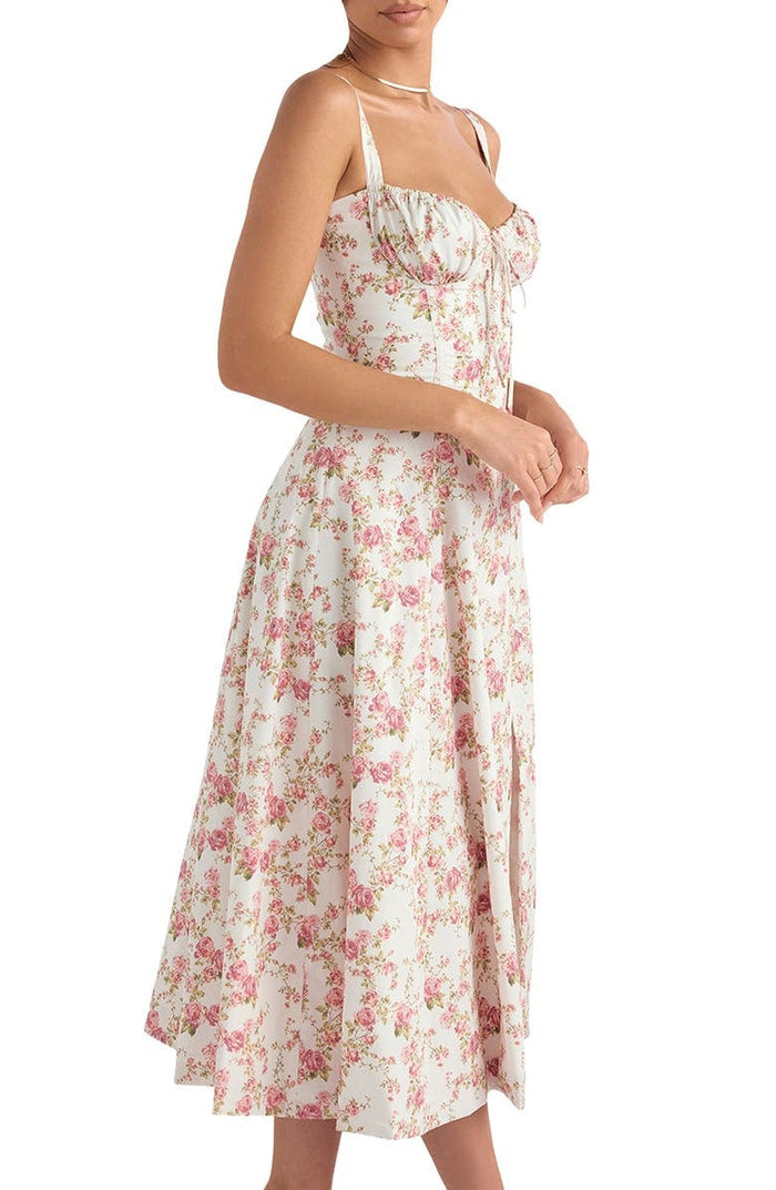 Oakley - Elegant French Style Belted Strap Dress