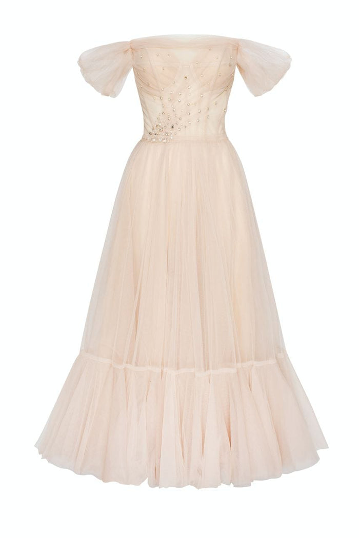 Off-the-Shoulder Cocktail Tulle Dress - Milla