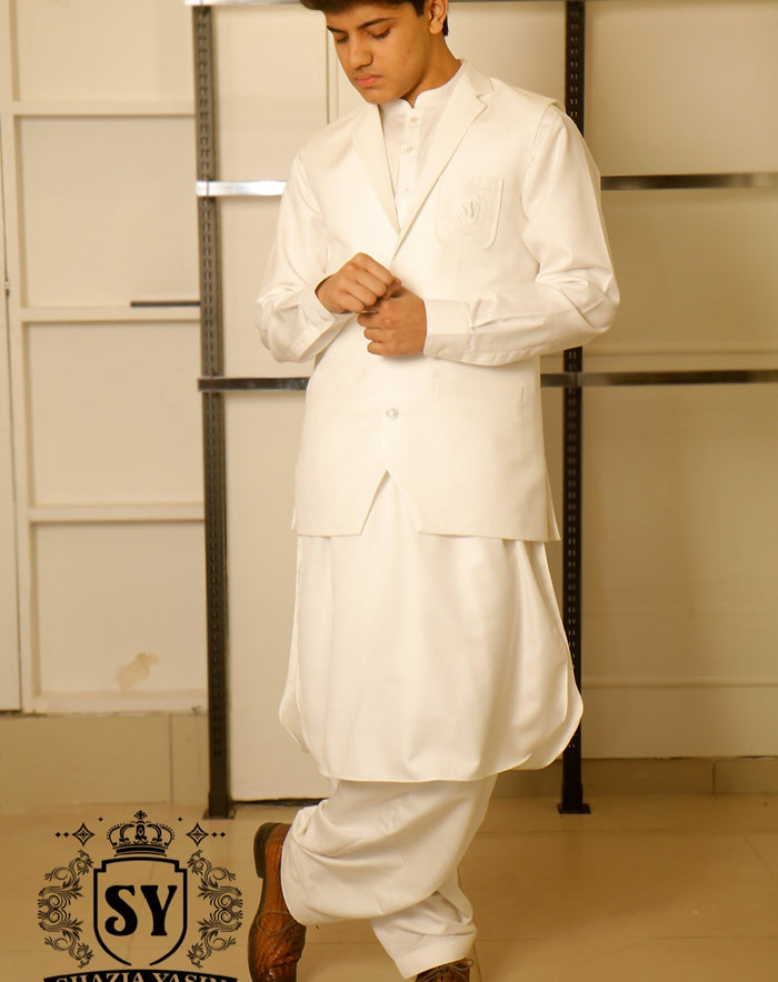 Off White Waistcoat Suit Experience luxury with superior craftsmanship with Premium Casual Wear