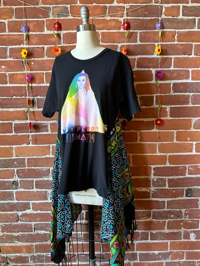 OOAK Spring Collection - Size Medium Upcycled Katy Perry Flowy Hybrid Top- Final Sale