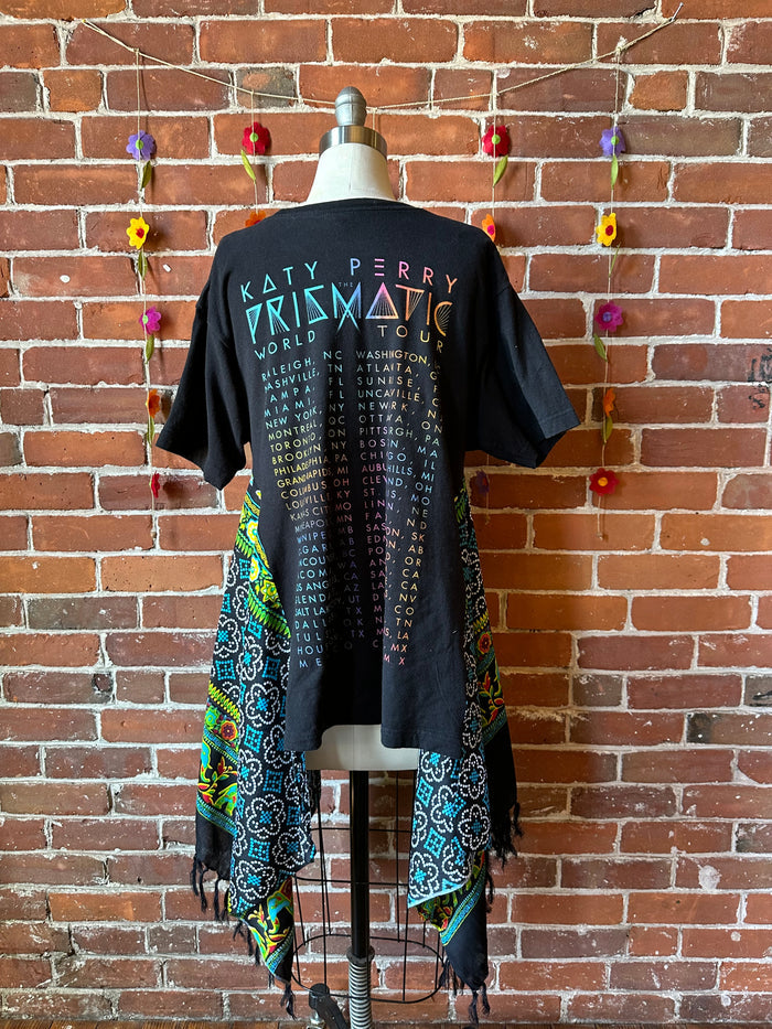 OOAK Spring Collection - Size Medium Upcycled Katy Perry Flowy Hybrid Top- Final Sale