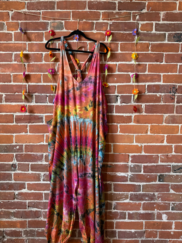 Ophelia Festival Season Tie Dye Jumpsuit / Overalls - Fair Trade Made- Final Sale
