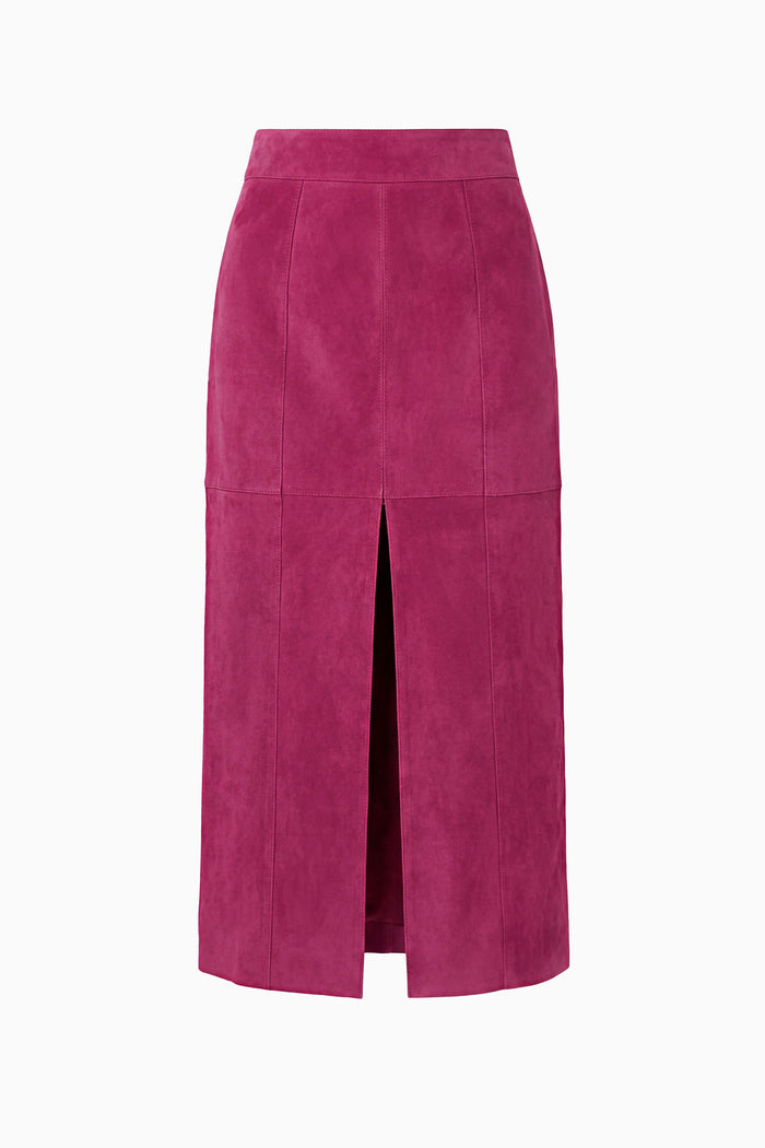 Orion Suede Pencil Skirt - Iris