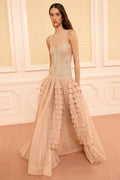 Orla Crochet & Tulle Dress - Sandstone