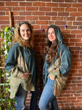 Oversized Moon Catcher Patchwork + Denim Hi Lo Hoodie