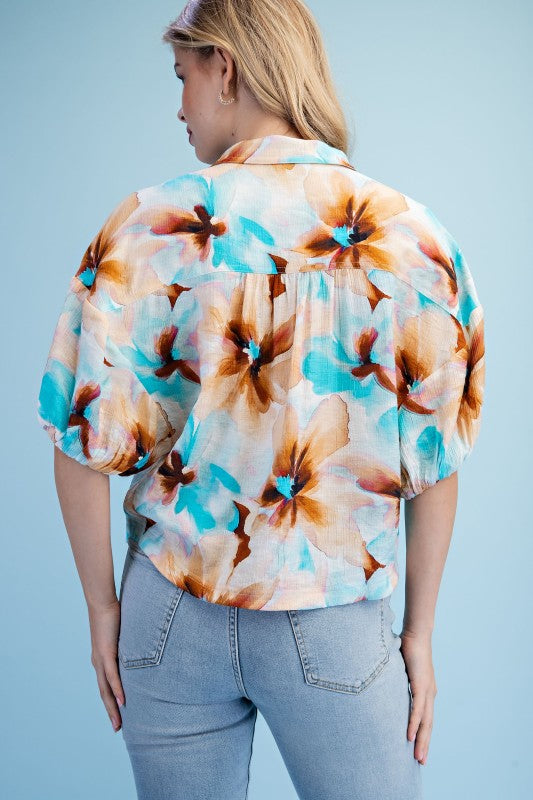 Painted Petals Button-Down Top-Cute-Trendy-Shop-Womens-Boutique-Clothing-Store
