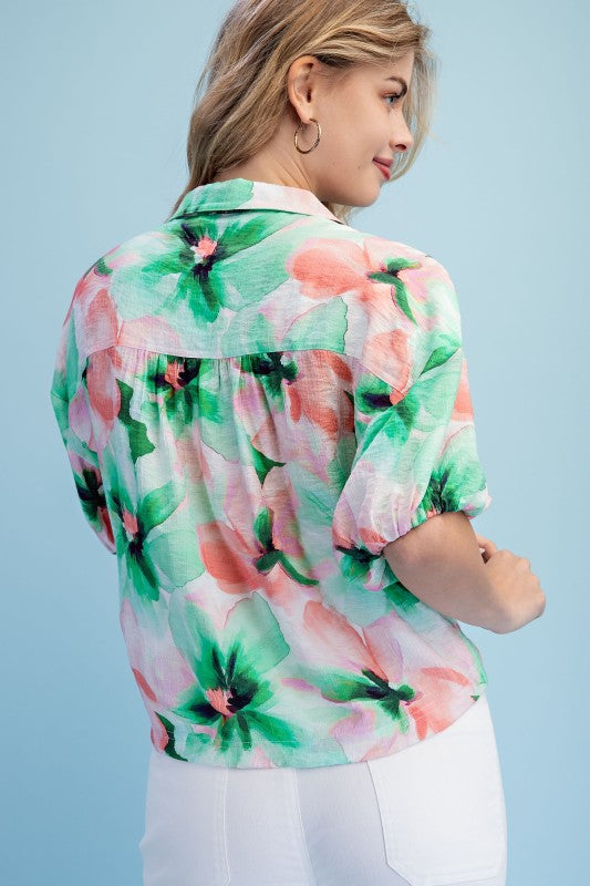 Painted Petals Button-Down Top-Cute-Trendy-Shop-Womens-Boutique-Clothing-Store