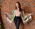 Pashmina Scarf / Wall Hanging / Sun and Luna Moth / Original Art By Melanie Bodnar-Final Sale