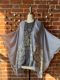 Periwinkle Embroidered Boho Kimono Layer