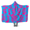 Pink and Blue Squiggly Rave Checkered Hooded Blanket Big Tex Funkadelic Epic Hoodie