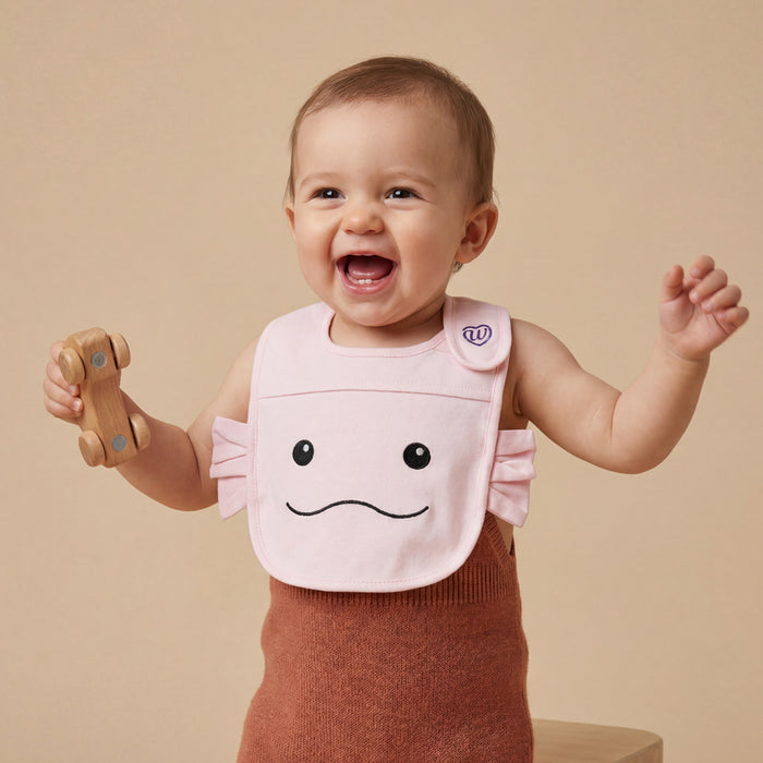 Pink Axolotl Warmies Baby Bib