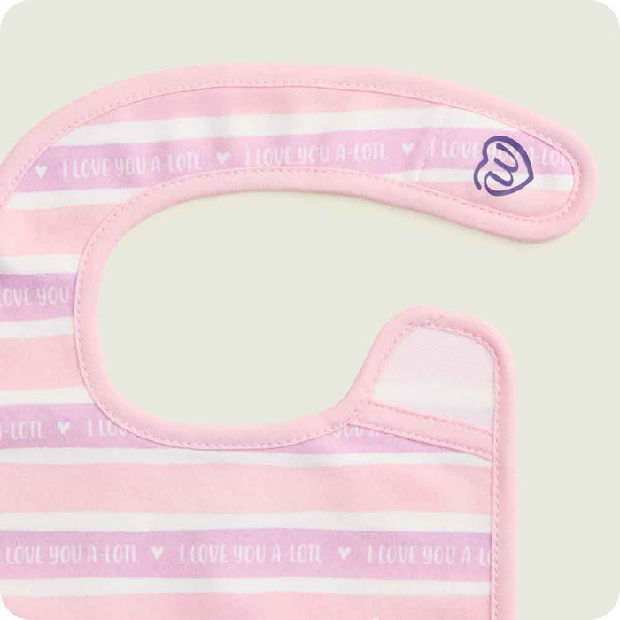 warmies pink axolotl baby bibs velcro closure