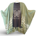 Pistachio Embroidered Boho Kimono Layer