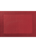 Eclectic ASA Selection pomegranate red rectangular PVC placemat with a refined woven texture for modern table settings.