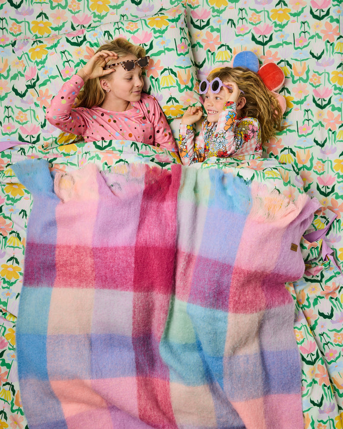 Popping Flowers Green Organic Cotton Pillowcases