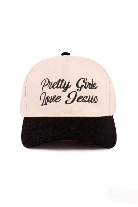 "Pretty Girls Love Jesus" Cap-Black-Cute-Trendy-Shop-Womens-Boutique-Clothing-Store