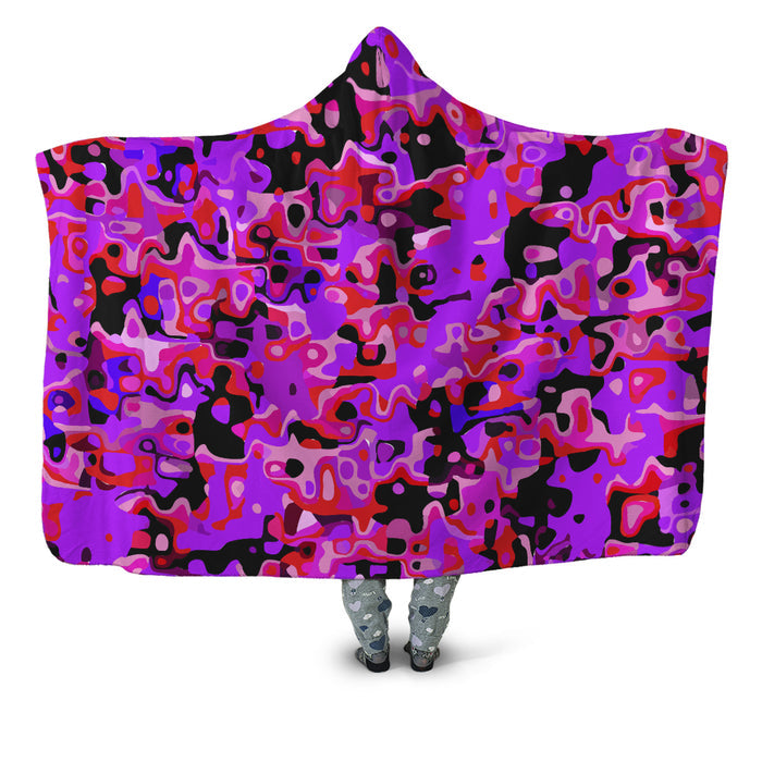 Purple Red and Black Rave Camo Melt Hooded Blanket Big Tex Funkadelic Epic Hoodie