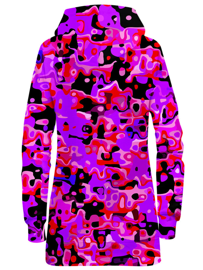 Purple Red and Black Rave Camo Melt Hoodie Dress Big Tex Funkadelic Epic Hoodie