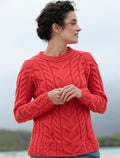 Raglan Pullover Sweater - Coral