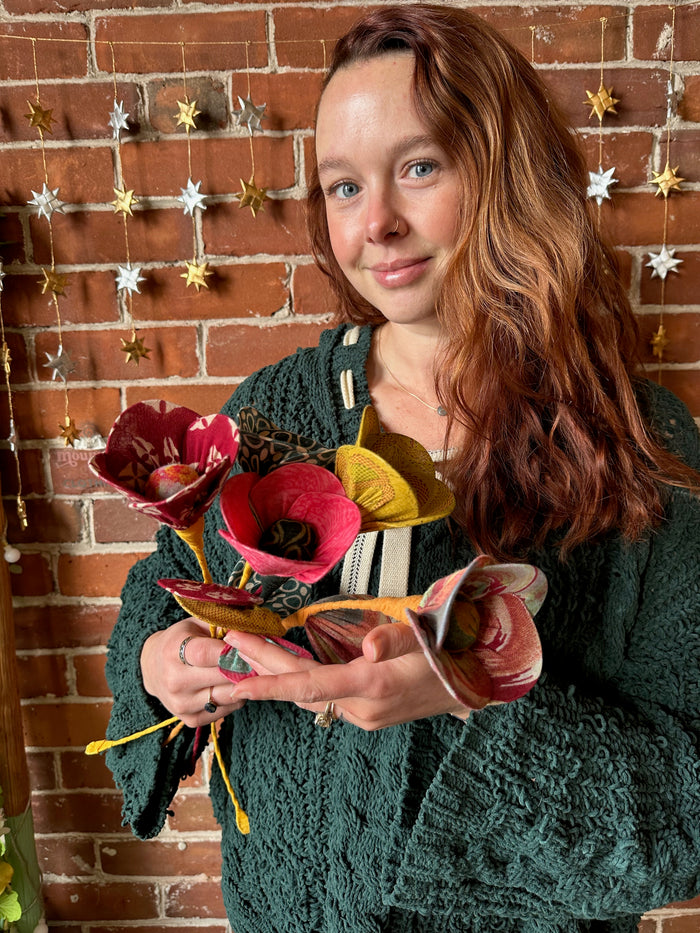 Recycled Sari Flowers - Fair Trade Made -Final Sale
