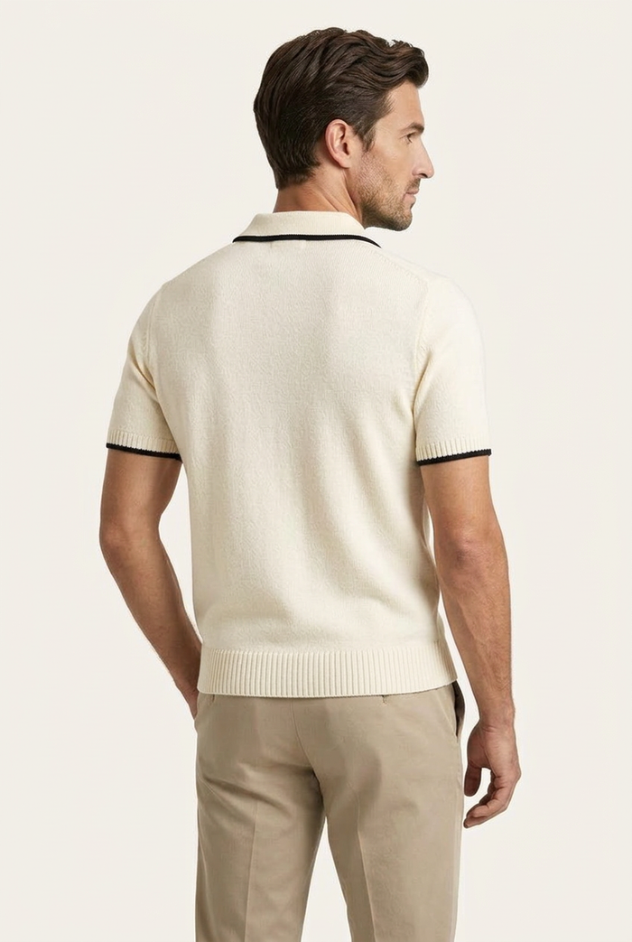 Rivoro Knitted Polo Ivory
