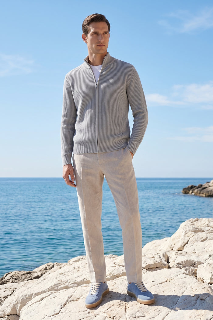 Roma Cashmere Cardigan Grey