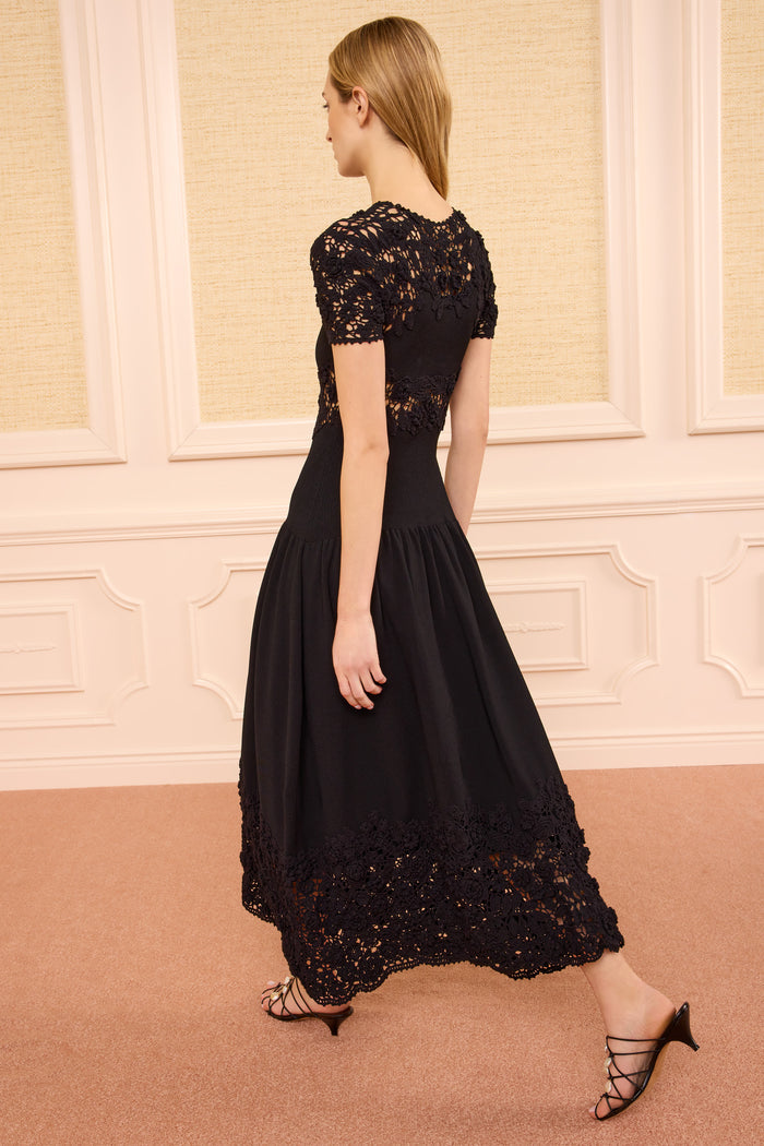 Sabrina Crochet Dress - Noir