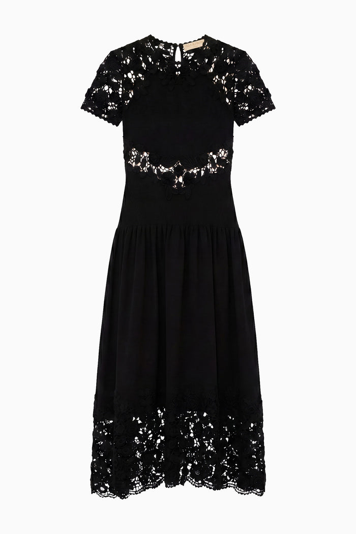 Sabrina Crochet Dress - Noir