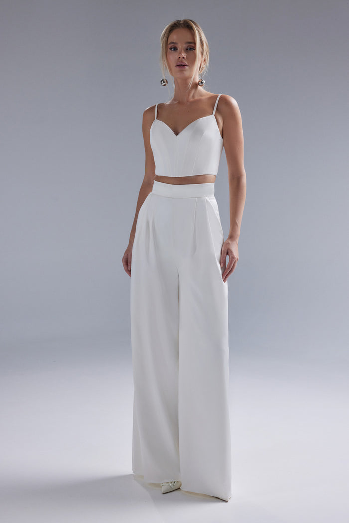 Satin Bridal Corset with Sweetheart Neck: Bridal Separates - Blair