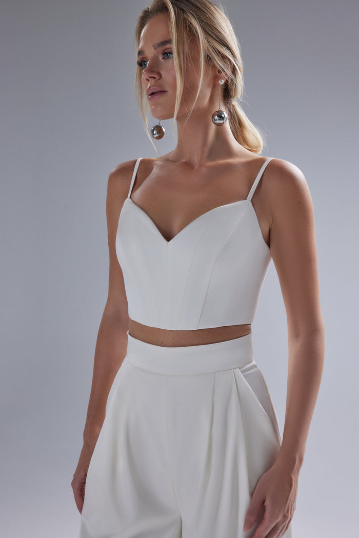 Satin Bridal Corset with Sweetheart Neck: Bridal Separates - Blair