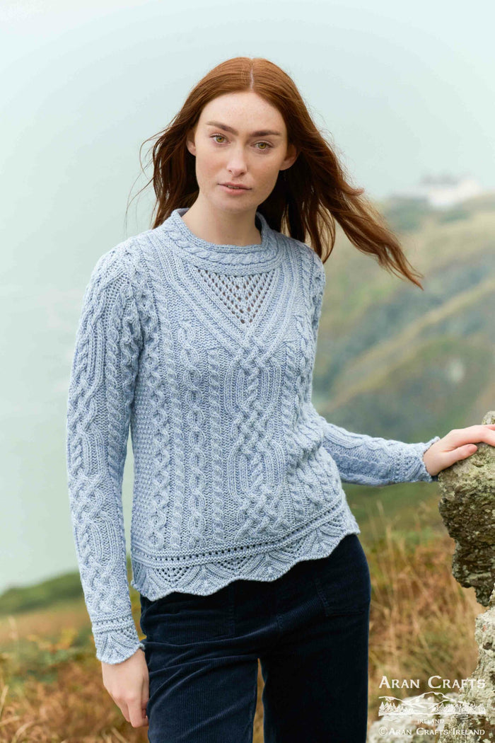 Scallop Crew Neck Sweater