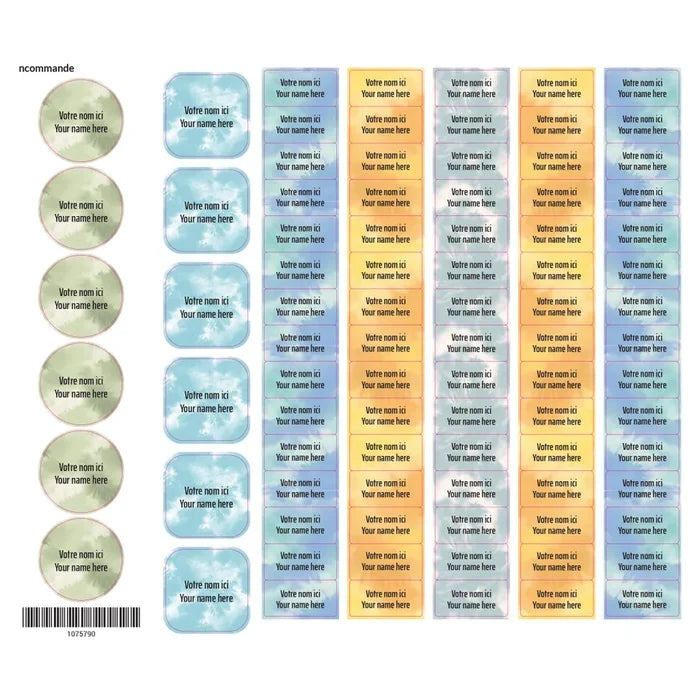 School Labels - Tie-Dye 2