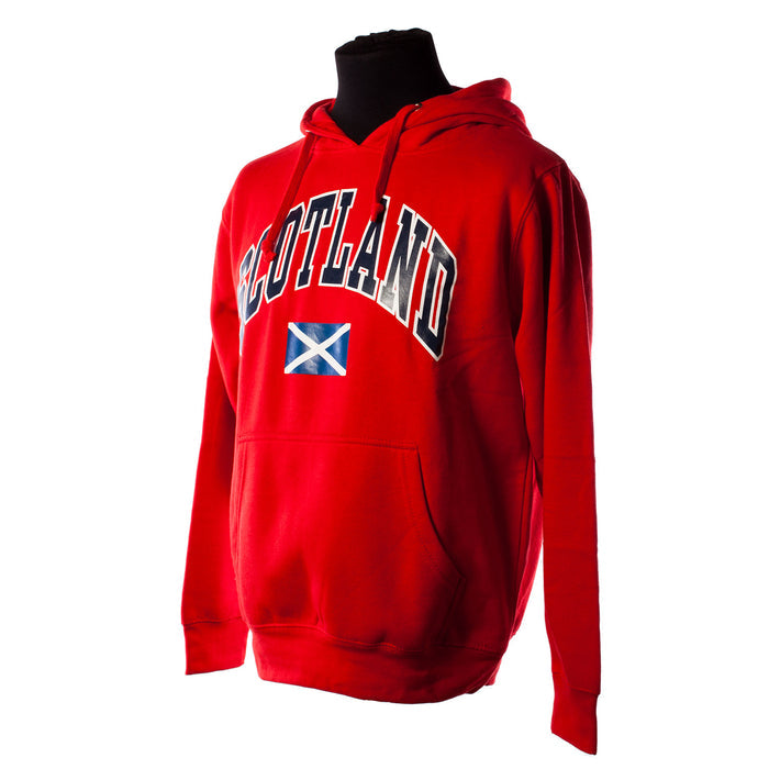 Scotland Harvard Print Hooded Top - Red