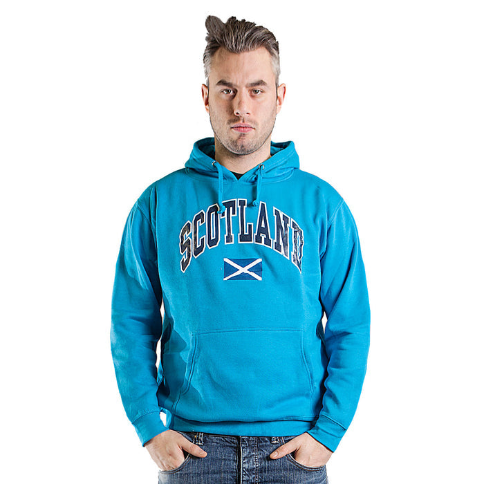 Scotland Harvard Print Hooded Top Sapphire - Blue