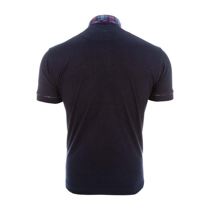 Scotland Tartan Football Polo Shirt Navy/Heritage Of Scotland - Heritage Of Scotland - NAVY/HERITAGE OF SCOTLAND