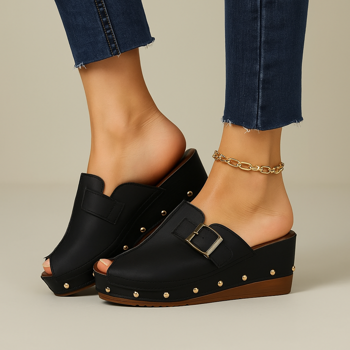 Serelina Buckle Slides