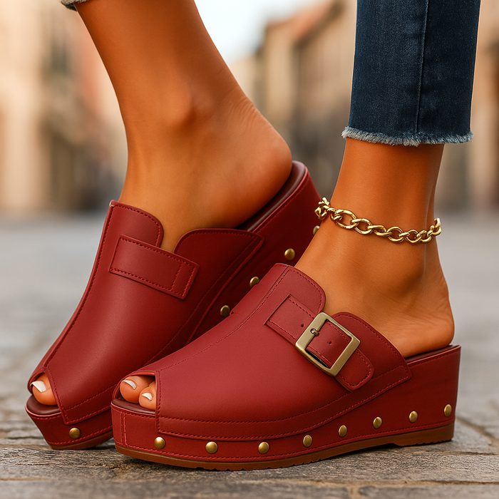 Serelina Buckle Slides