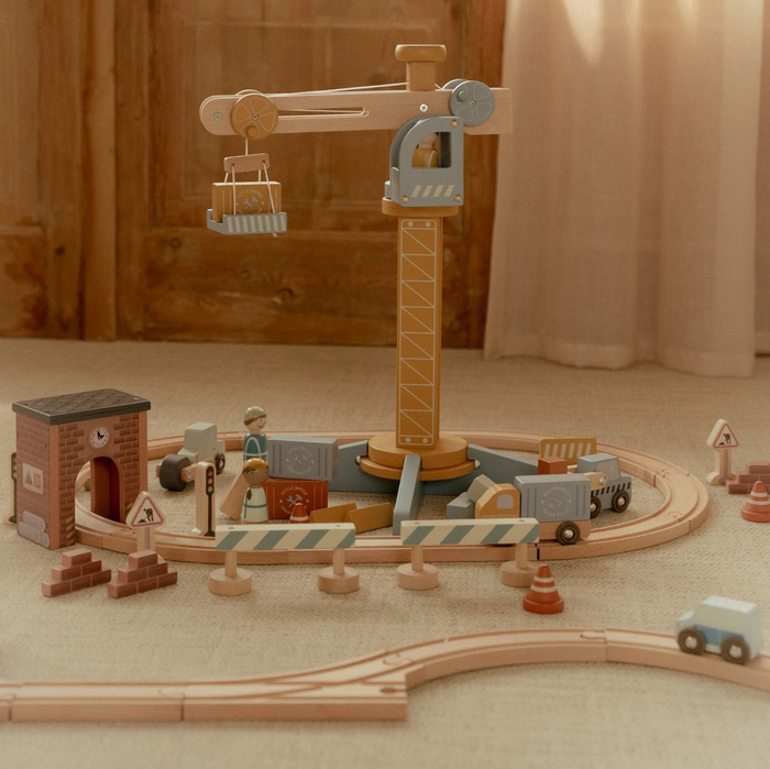 Set grue et chantier de construction