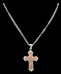 Silver Strike Engraved Cross Necklace