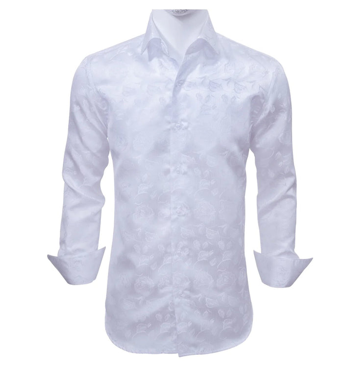 Simon Von White Floral Shirt- CY-0002 - SimonVon Shop