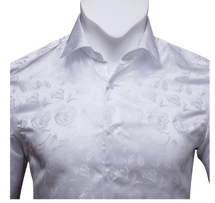 Simon Von White Floral Shirt- CY-0002 - SimonVon Shop
