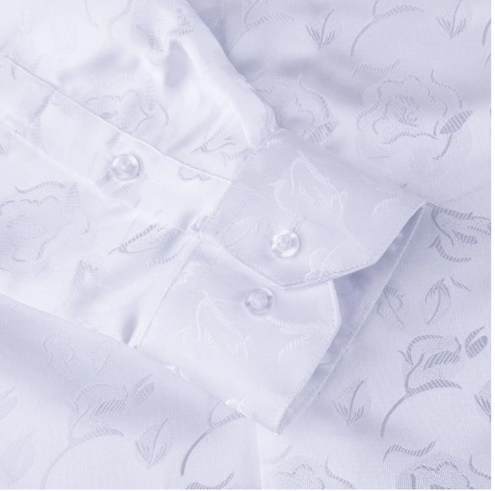 Simon Von White Floral Shirt- CY-0002 - SimonVon Shop