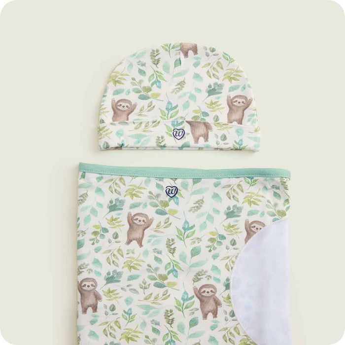 warmies Sloth Swaddle & Beanie Gift Set