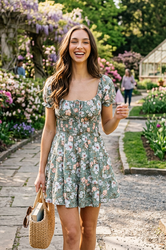 Smell The Flowers Peasant Dress-Cute-Trendy-Shop-Womens-Boutique-Clothing-Store