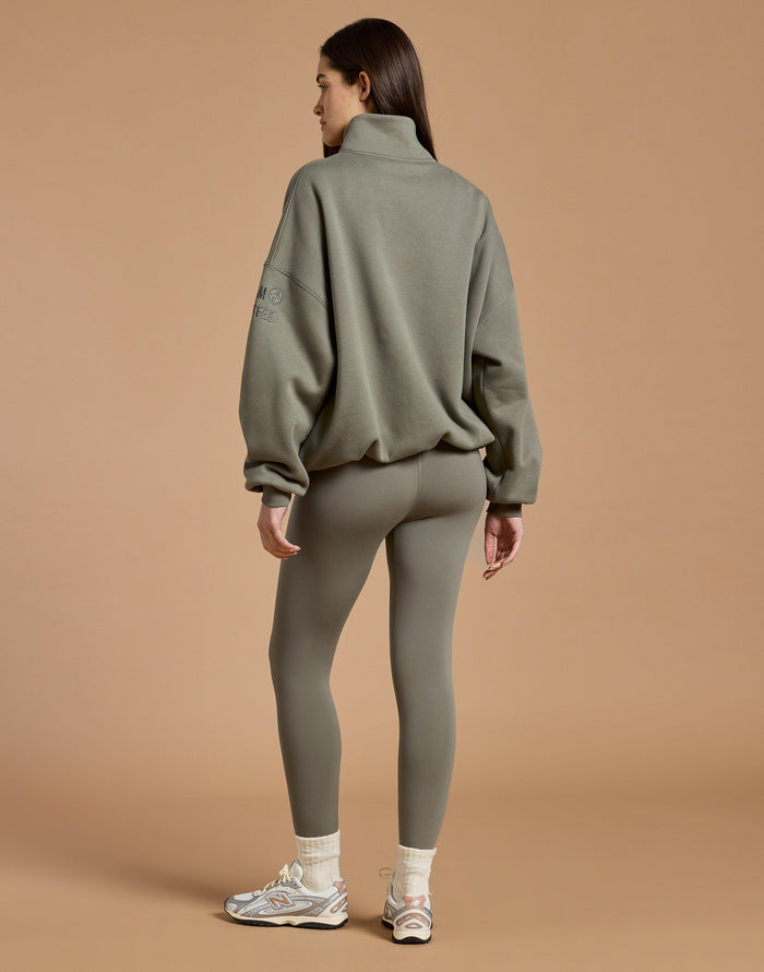 Snap Collar Sierra Sweatshirt in Olive